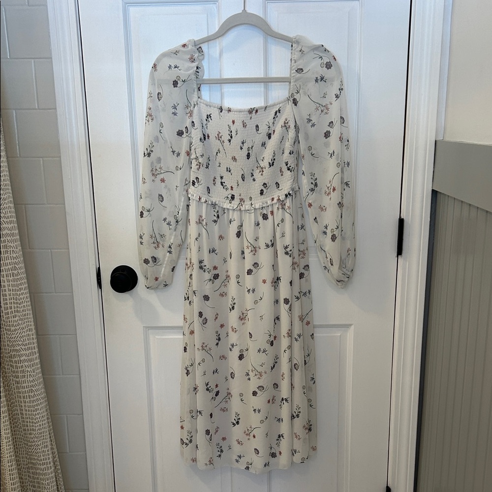 Aritzia Floral Print Cream Dress